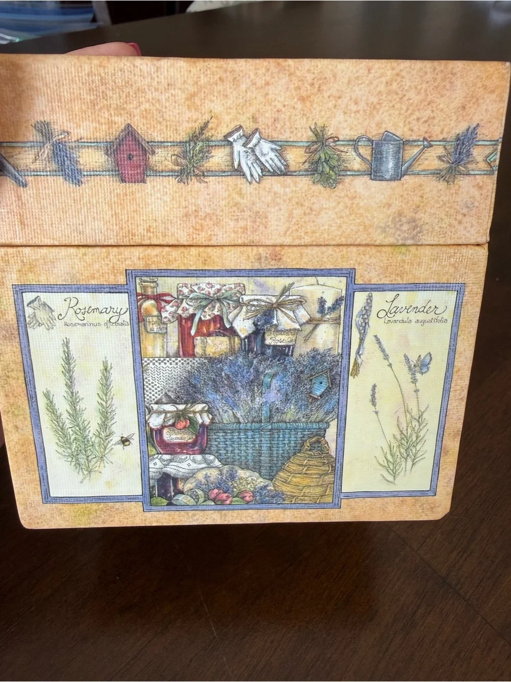 Vintage Lang Seasonal Herbs Decorative Storage Box Cottage Farmhouse Decor